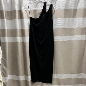 SHEIN Elegant Black One Shoulder Dress